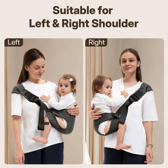 Oblitor toddler carrier with right-strap adjustability for customized support