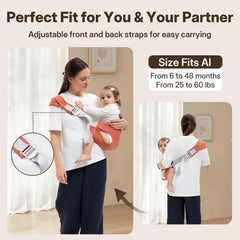 Oblitor toddler carrier universal-fit design adapting to different body types.