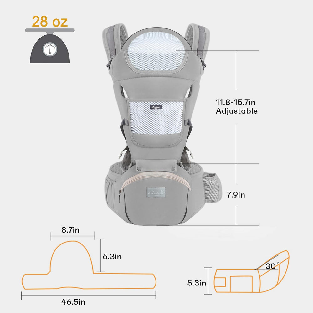 Ocanoiy grey adjustable straps and buckles ensure secure comfortable fit
