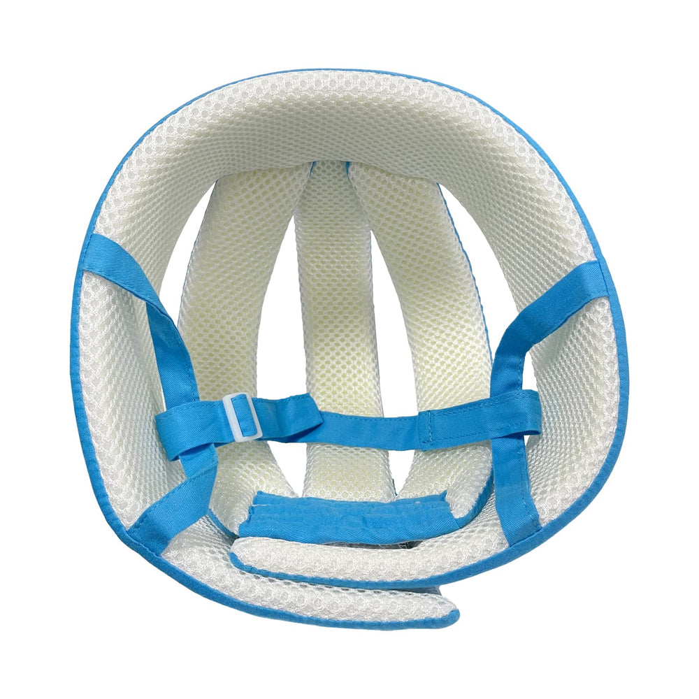 Ocanoiy baby helmet blue cotton material for breathable comfort.