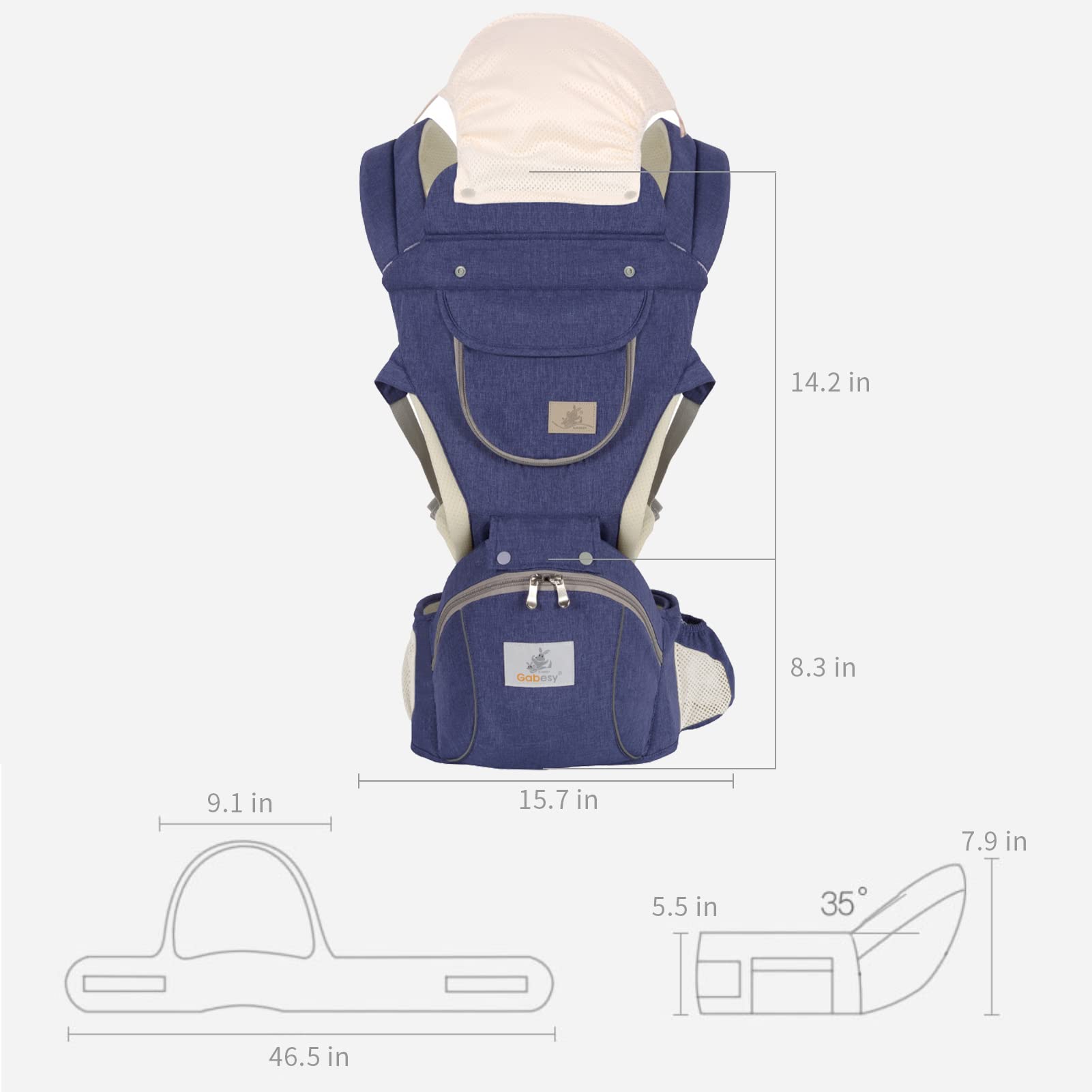 Ocanoiy reflective strip boosts night-time visibility during carries.