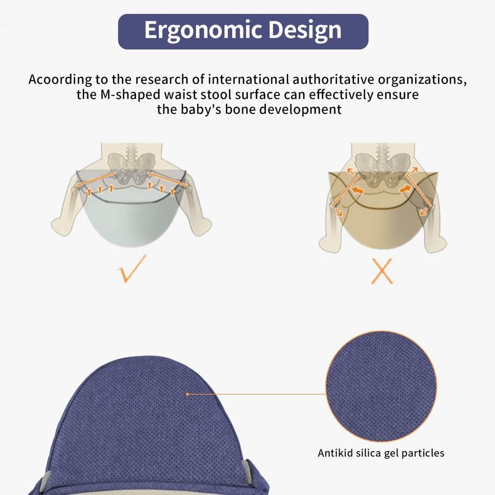 Ocanoiy hip-seat front panel view, removable for all-season comfort and easy washing.