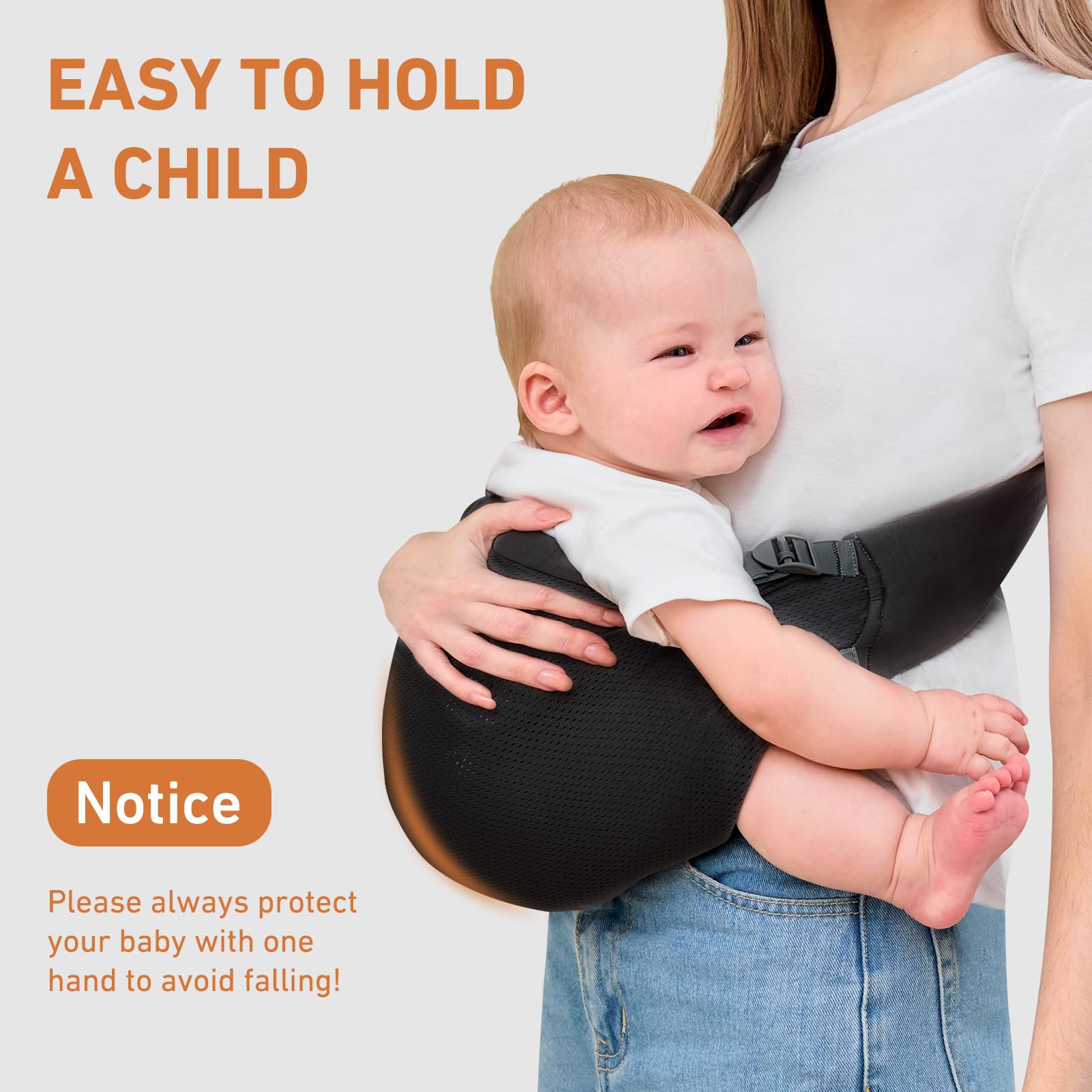 Ocanoiy baby sling carrier easy ring-sling setup for quick outings
