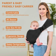 Ocanoiy baby sling carrier supports 7-45 pounds of baby weight