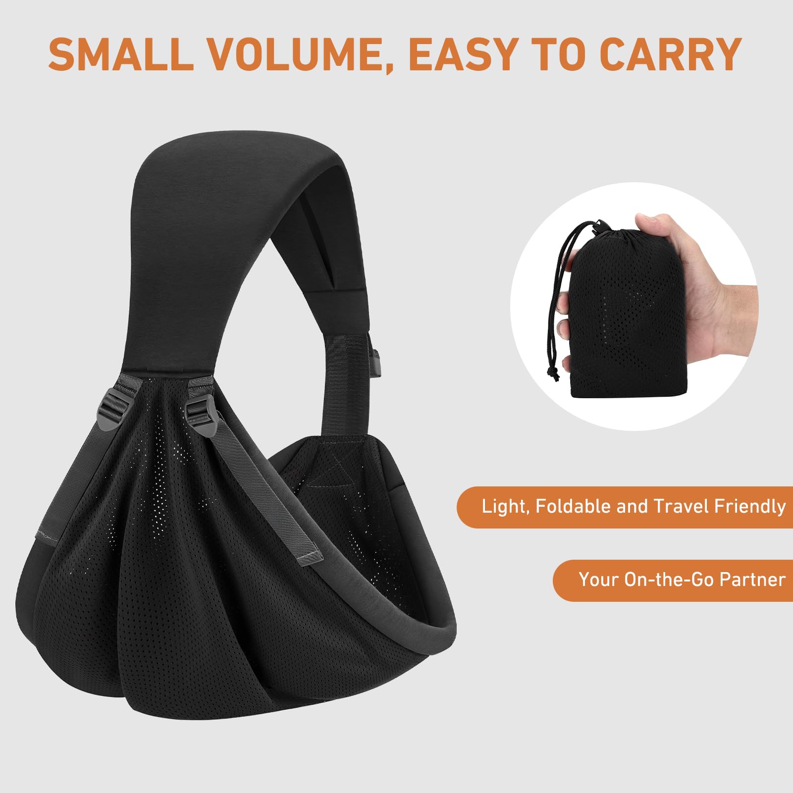 Ocanoiy baby sling carrier wide shoulder strap reduces neck pressure