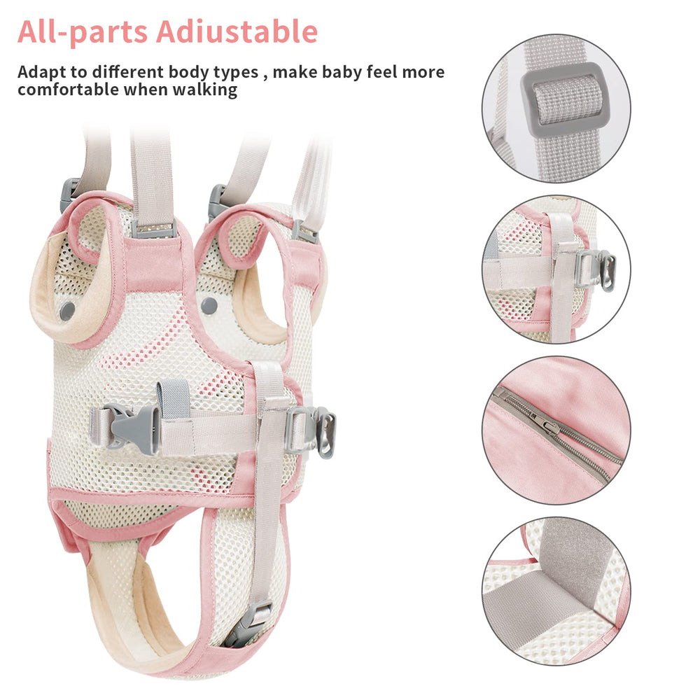 Ocanoiy baby walker-harness detachable-crotch-belt adapts as walking skills develop.