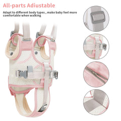 Ocanoiy baby walker-harness detachable-crotch-belt adapts as walking skills develop.