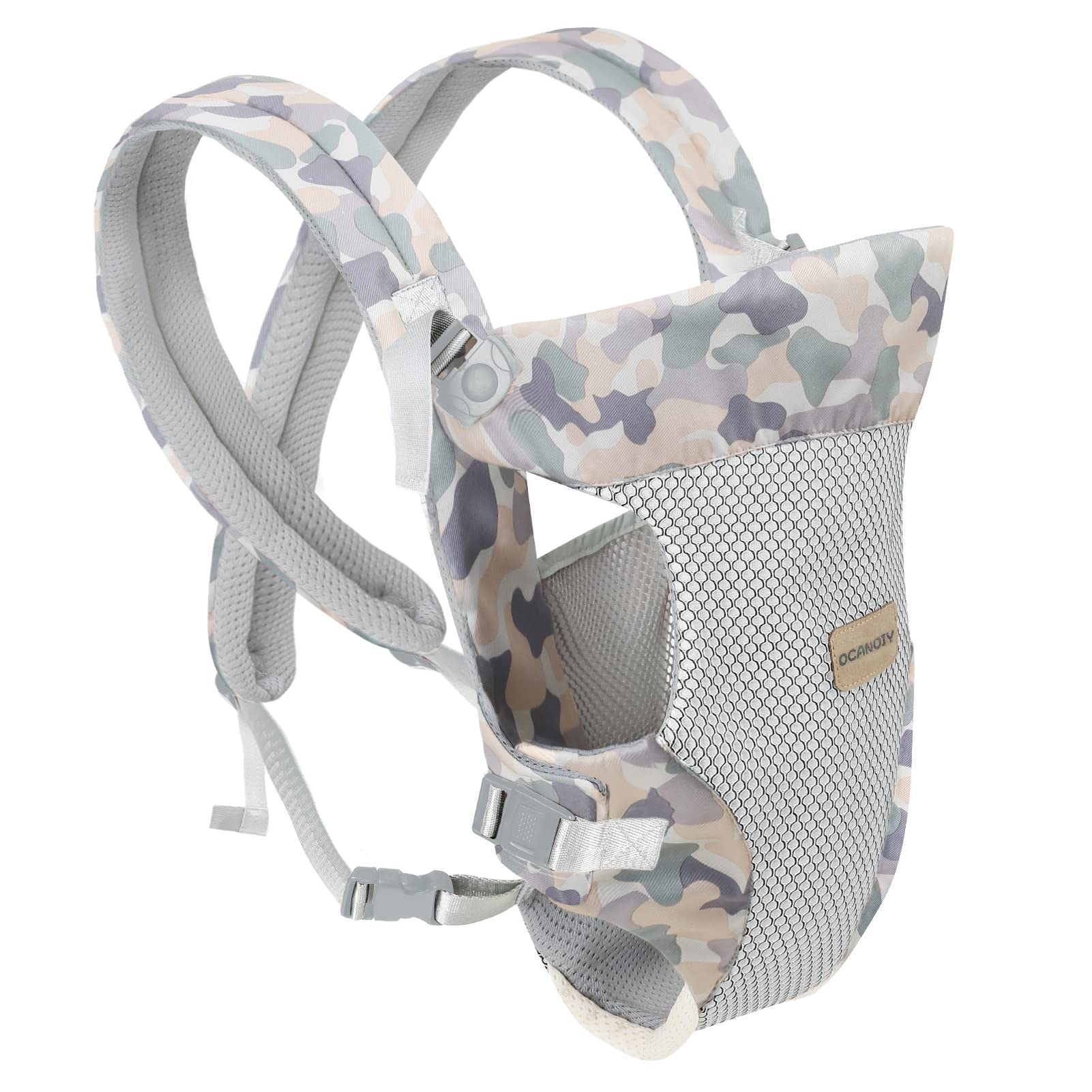 Ocanoiy camouflage wrap in back carry for hands-free comfort during daily activities.
