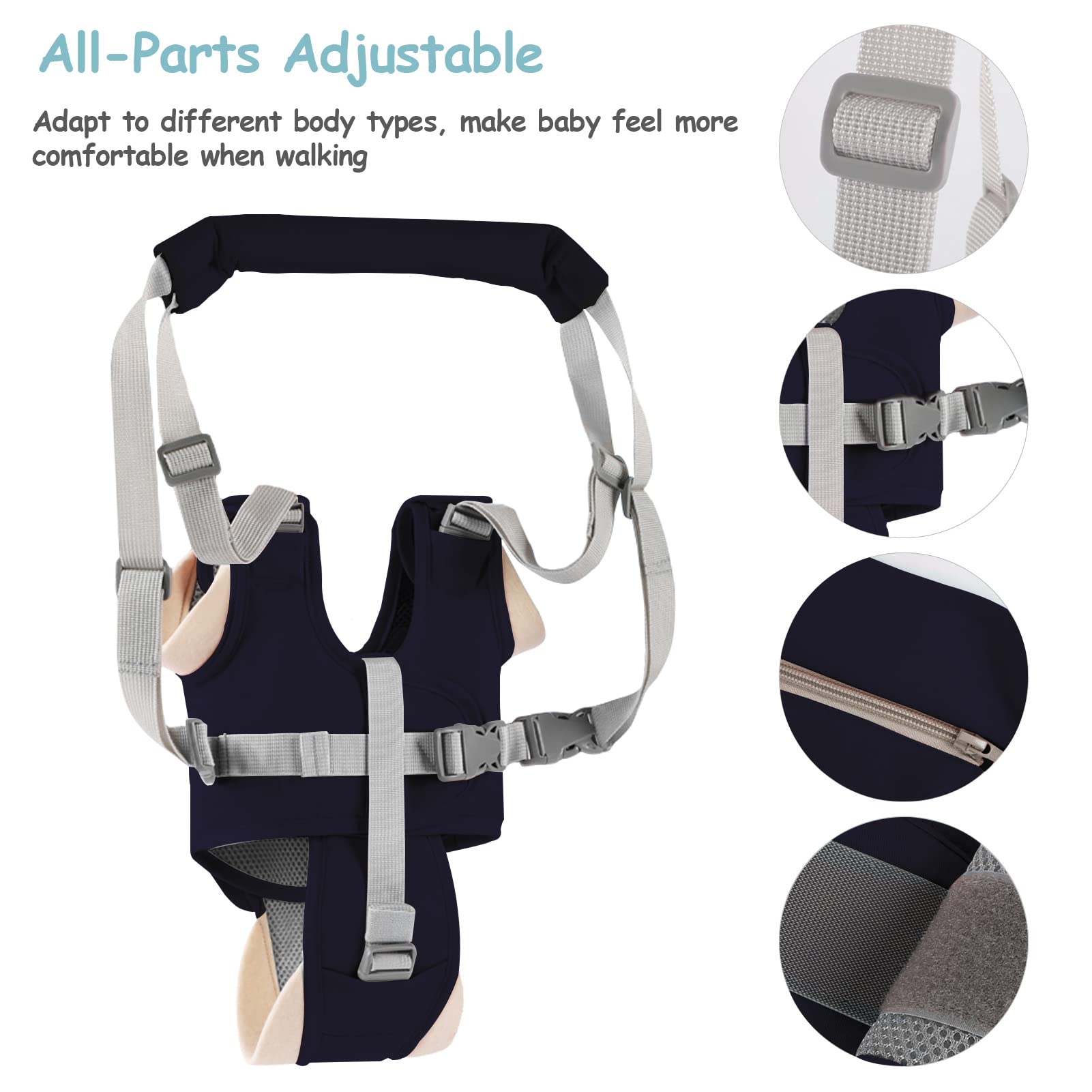 Detachable crotch belt on Ocanoiy harness for comfortable start-to-stand support.