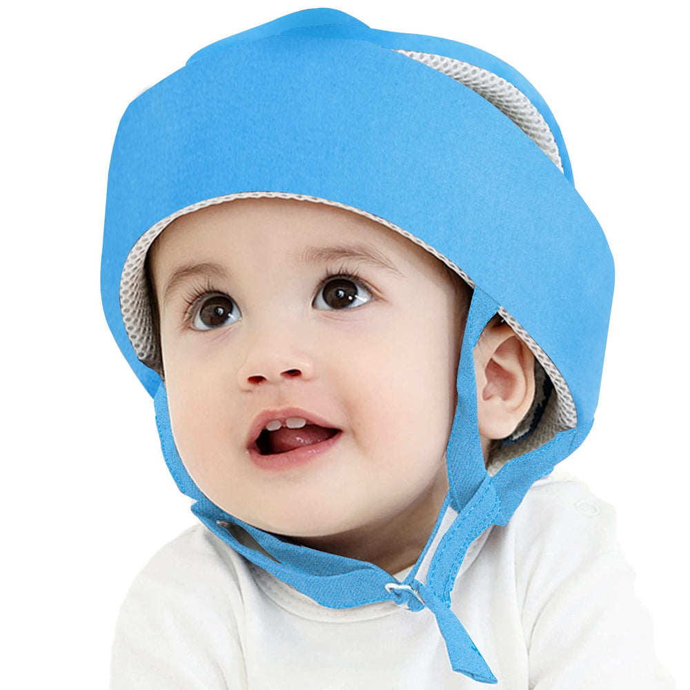 Ocanoiy head cap blue breathable fit for early crawling adventures.