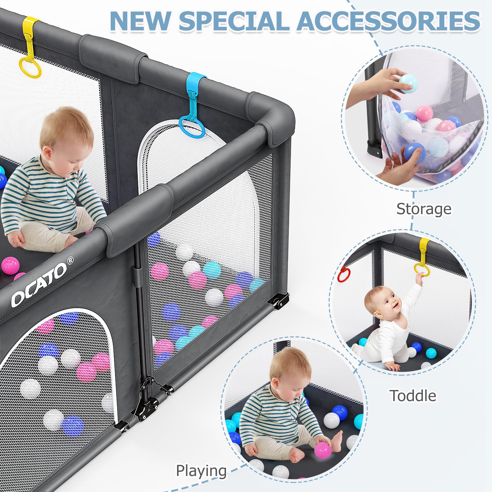 OCATO 360° mesh walls provide clear visibility and airflow.