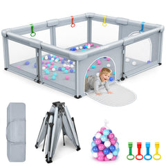 OCATO baby playpen folded-compact for easy storage.