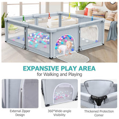 OCATO hanging-rings accessory for standing practice inside the playpen.