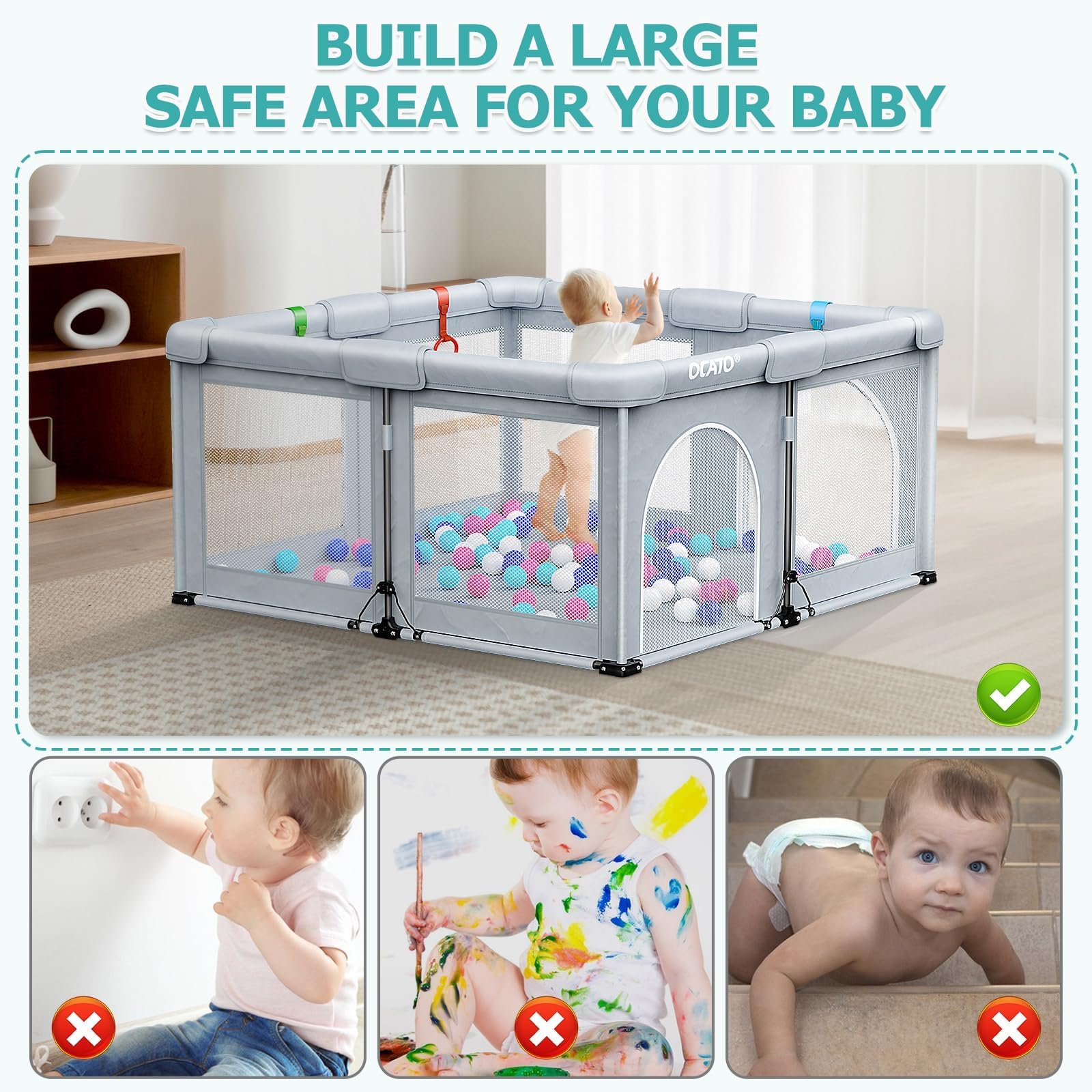 OCATO Playpen outdoor ready for indoor and outdoor family time