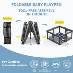 OCATO Baby Playpen setup is quick and easy for busy parents.