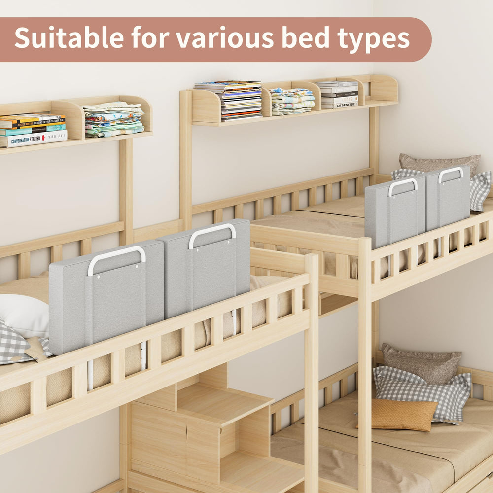 Close-up of OCBAiLi cushion detail on bed rail for comfort