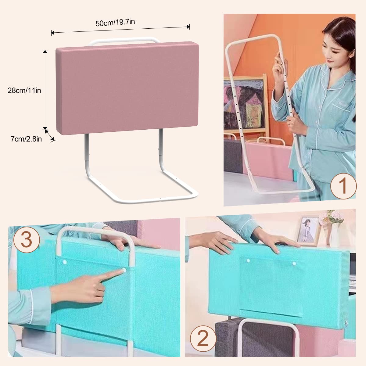 Durable iron frame of OCBAiLi bed rail emphasizes lasting support