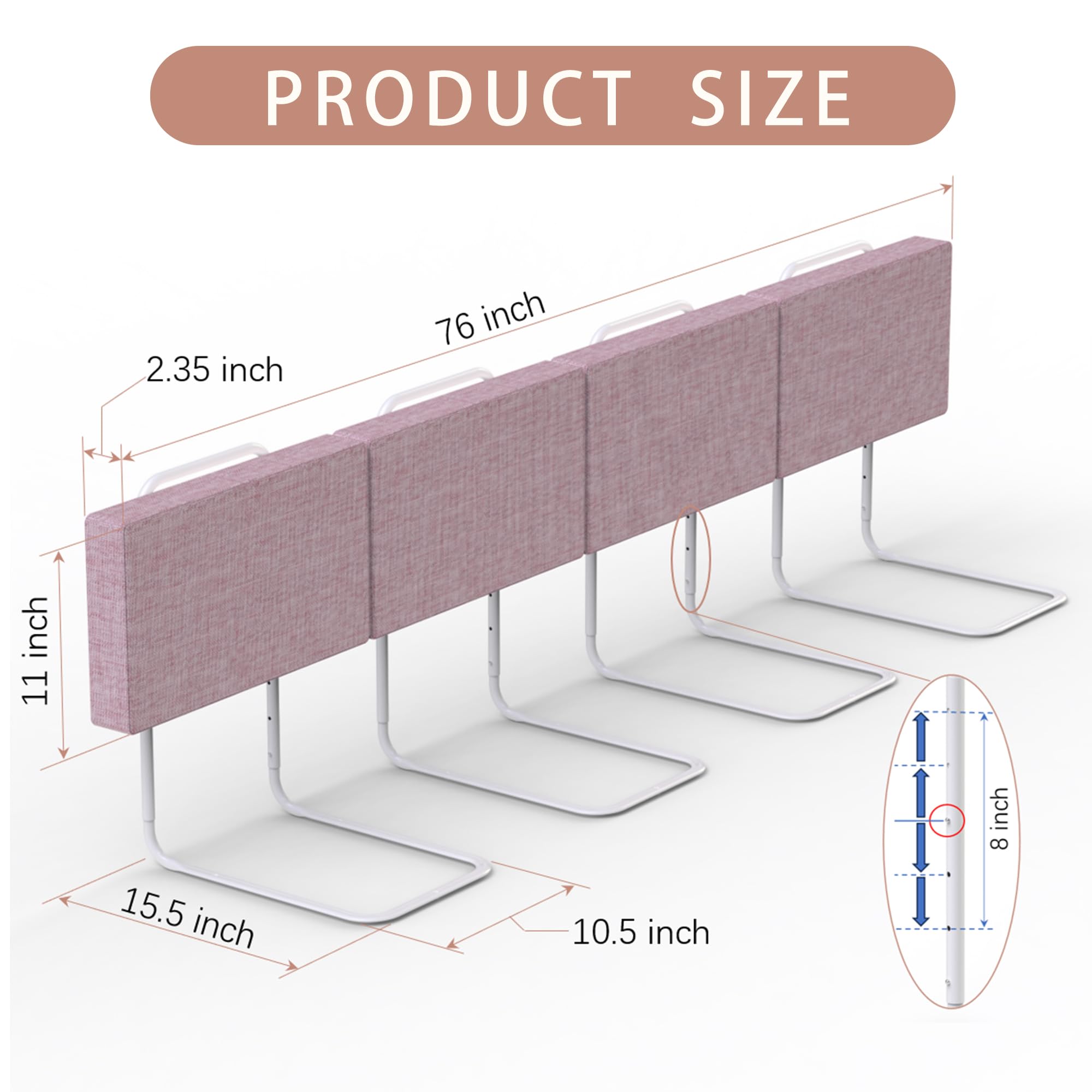 OCBAiLi bed rail universal fit highlights versatility for bed types