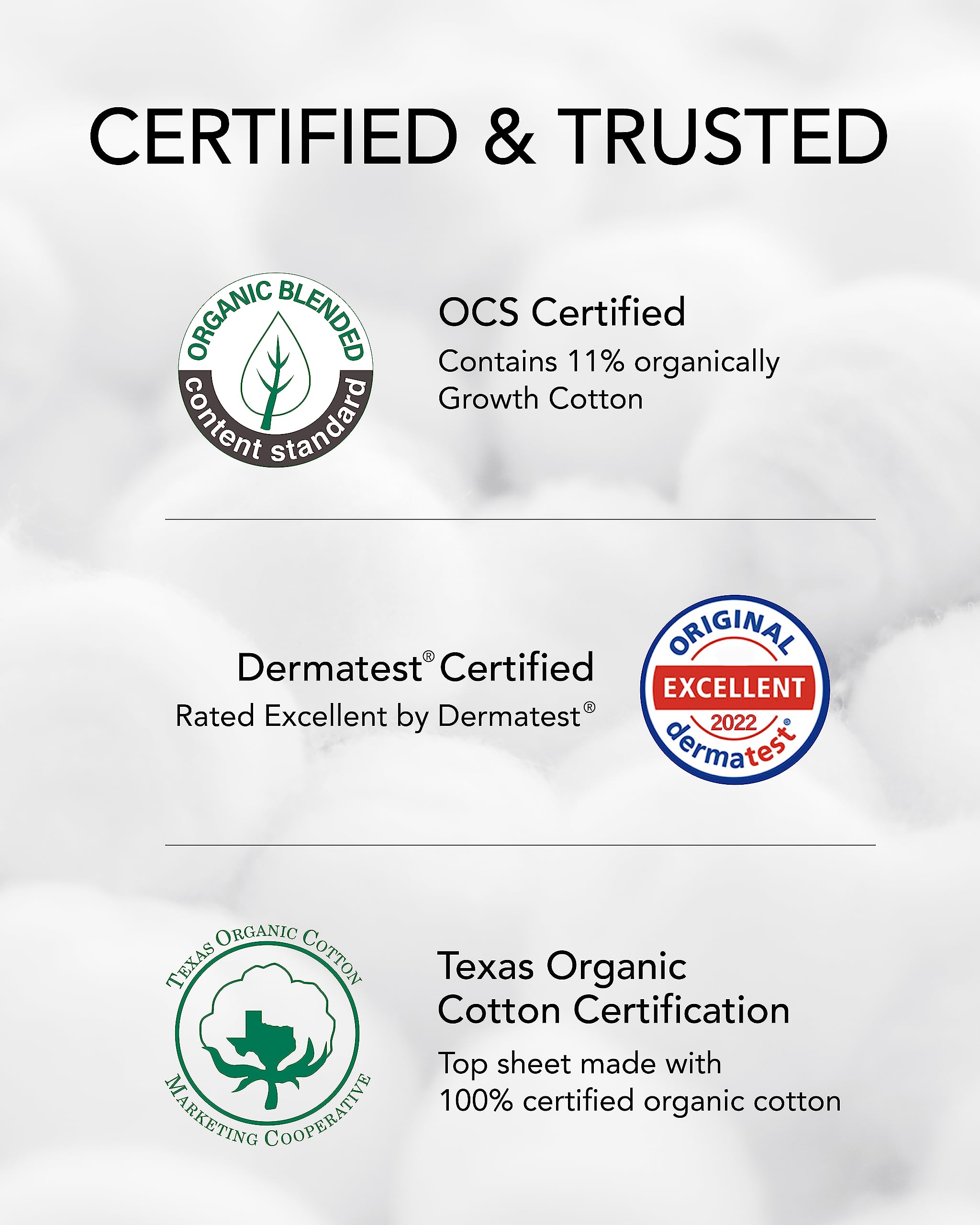 OCBON hydrogen peroxide bleaching indicates safer, chemical-free processing.