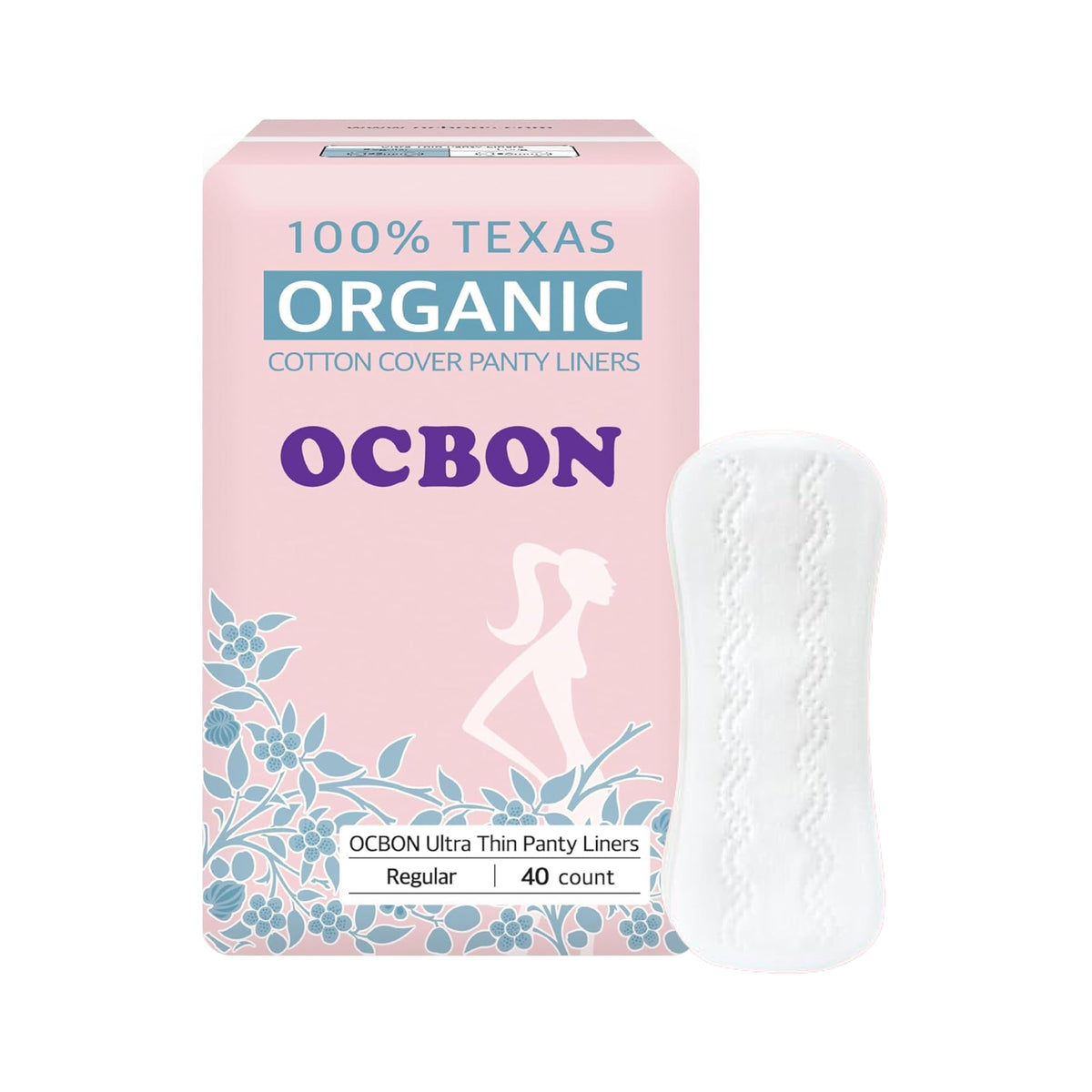 OCBON ultra-thin pantyliner regular close-up highlighting discreet wear and daily comfort.