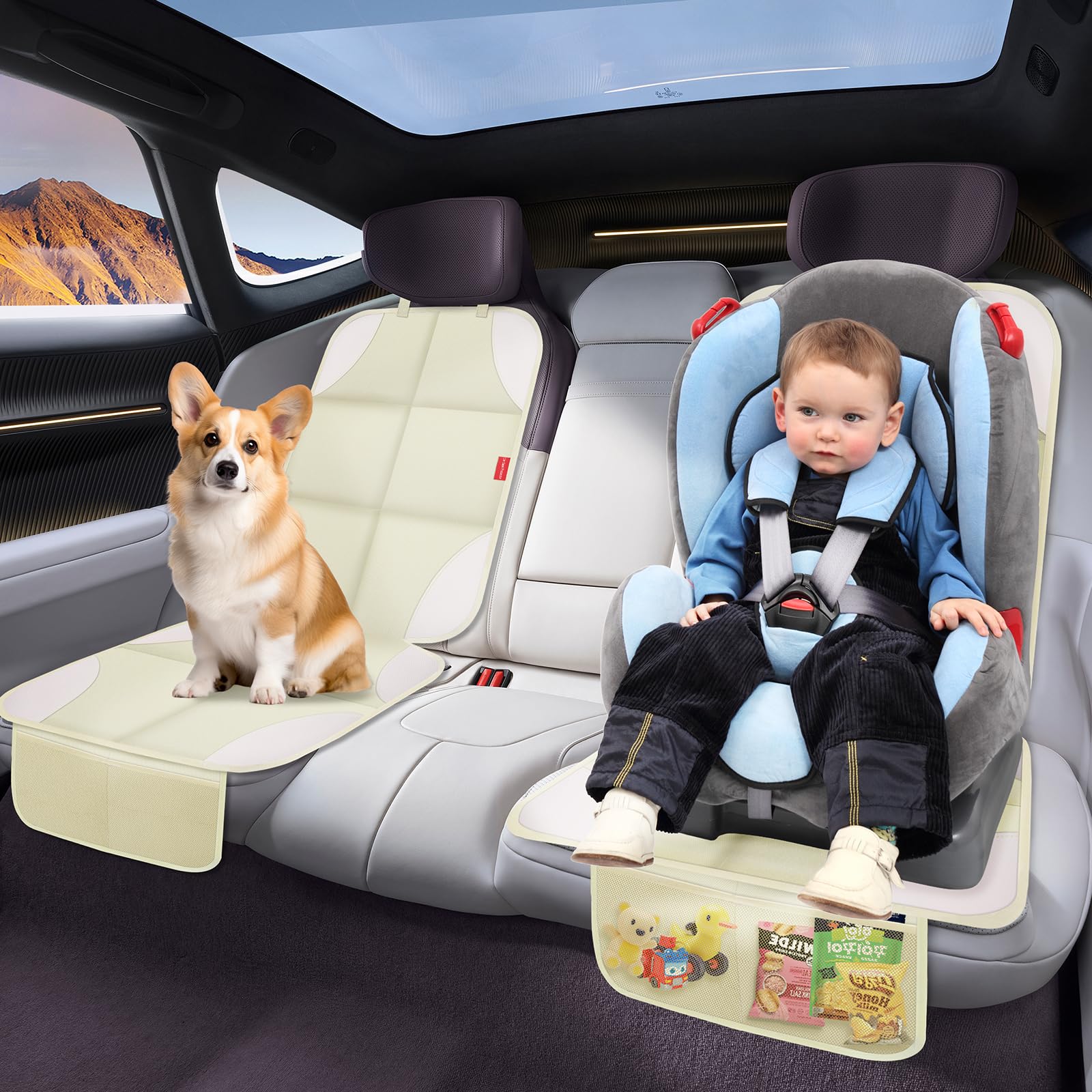 OCCKAI car seat protector fits most cars, SUVs, and trucks