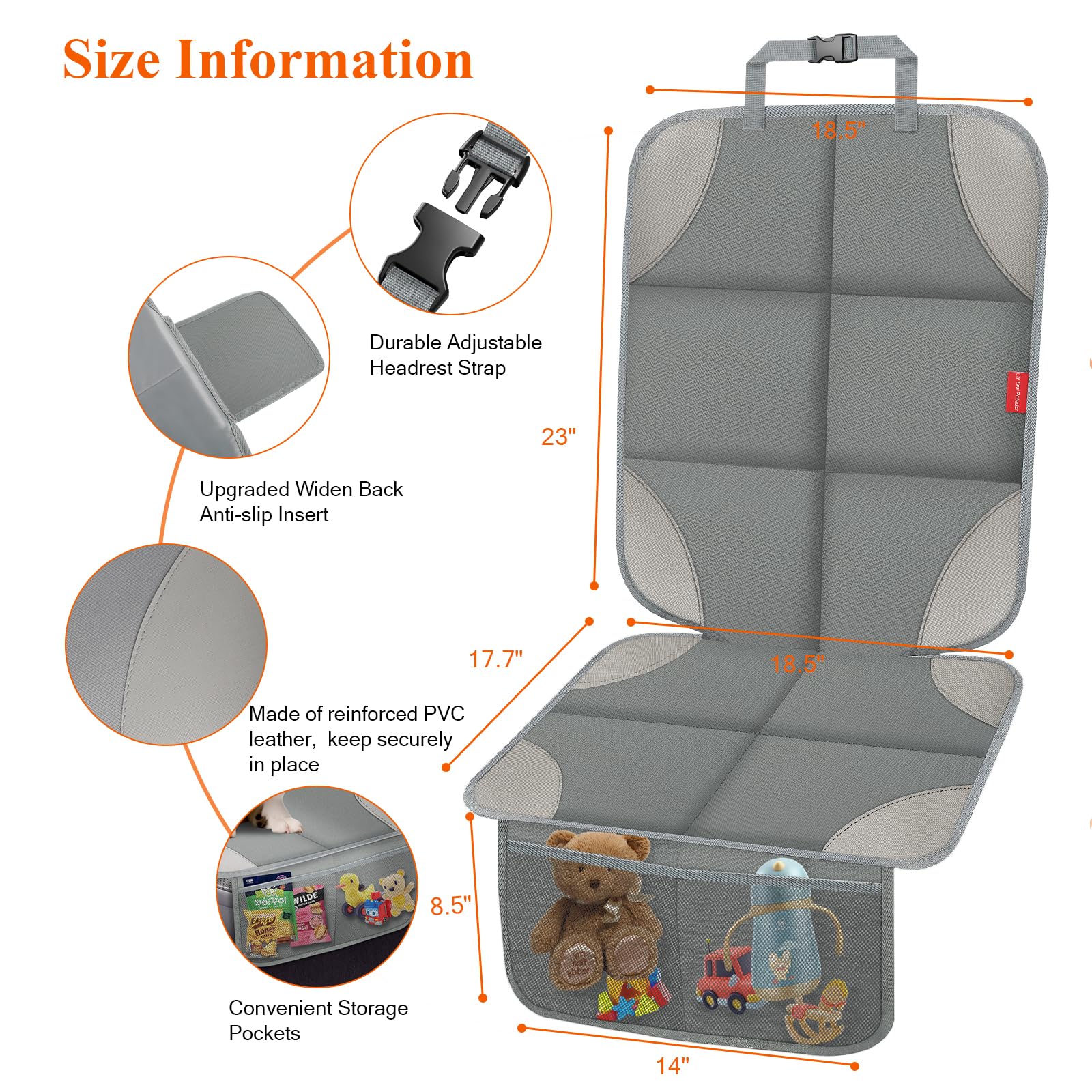 OCCKAI storage pockets keep toys and bottles organized on the go.