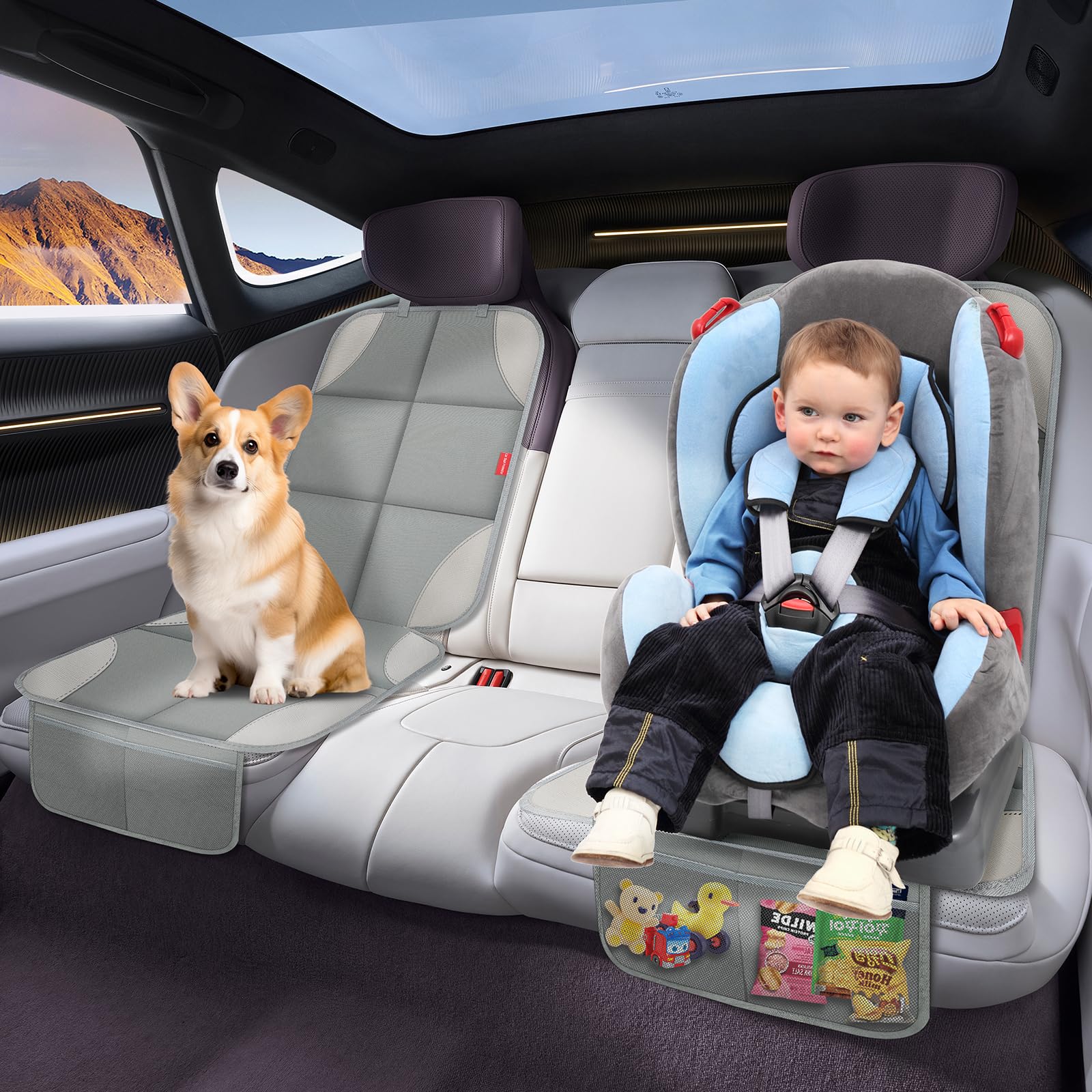 OCCKAI universal-fit car seat protector works with most cars.