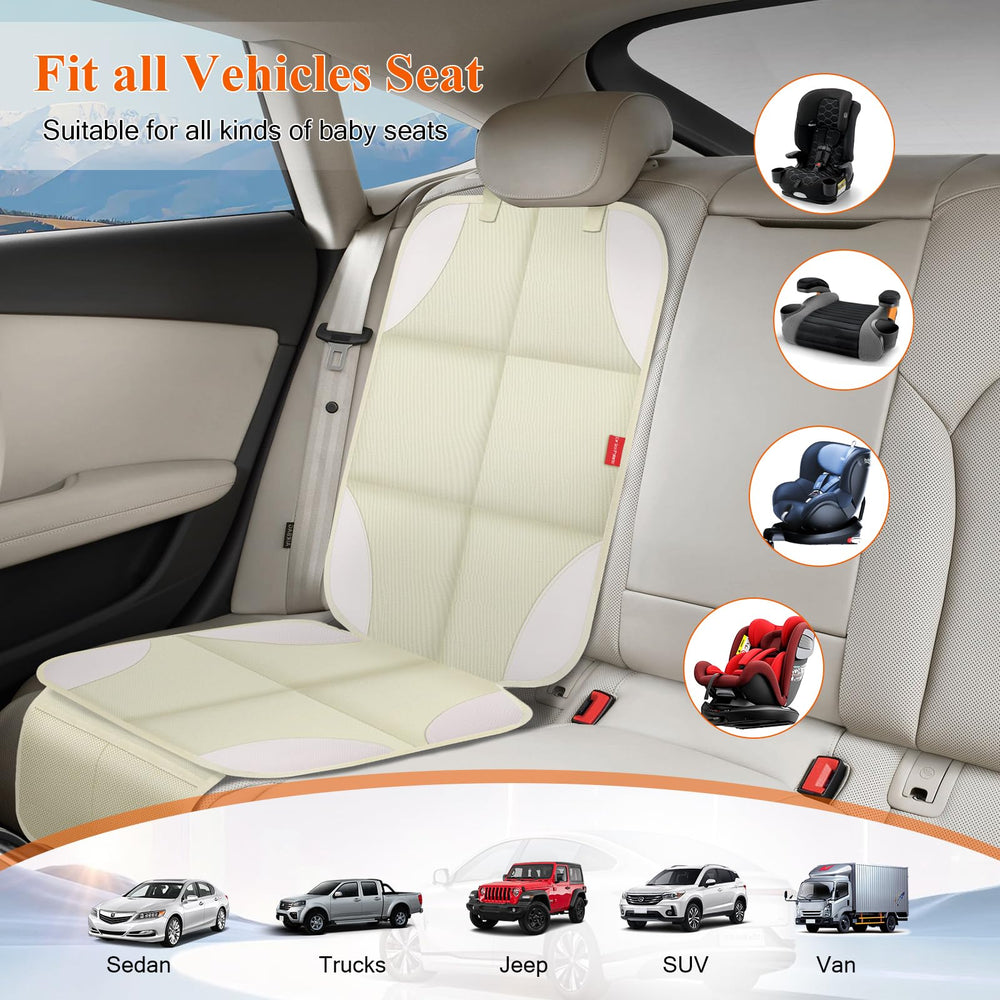 OCCKAI universal-fit car seat cover works with rear- and forward-facing seats.