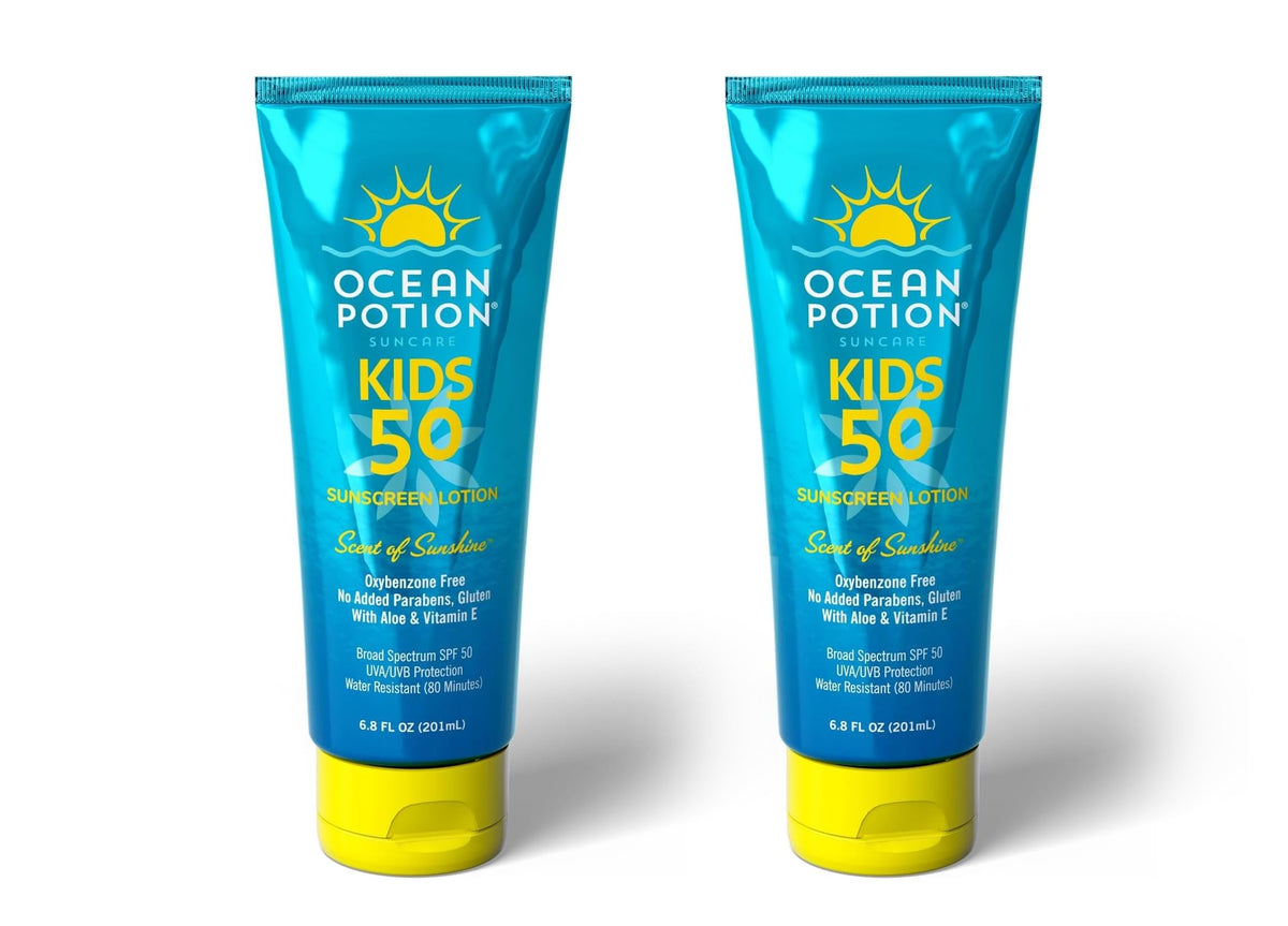 Ocean Potion Kids Sunscreen Lotion SPF 50 bottle front showing kid-friendly protection