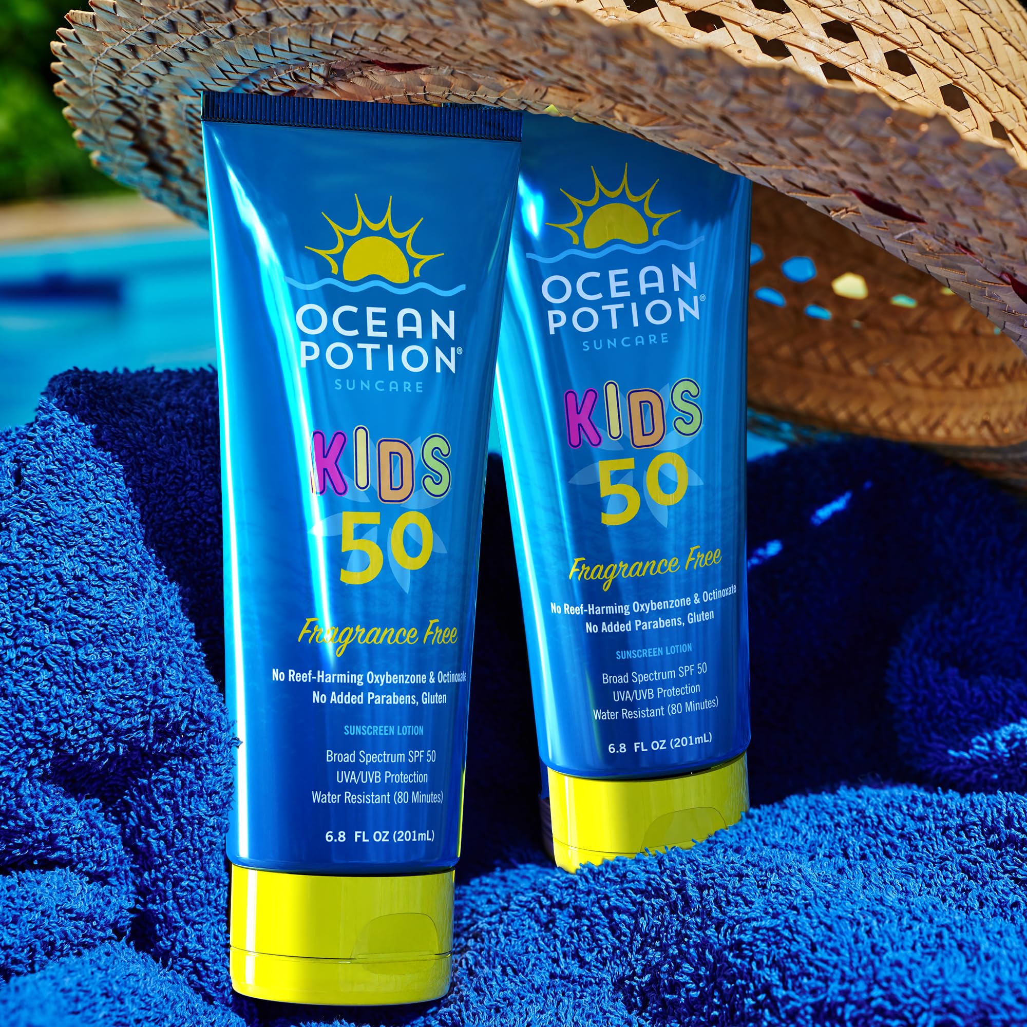 Ocean Potion packaging box for 6.8oz SPF 50 kids sunscreen