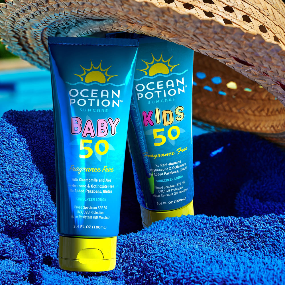 Vitamin E and Aloe ingredients in Ocean Potion Sunscreen Lotion