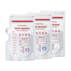 Oceenew breastmilk bags with flat-freeze design for compact freezer storage