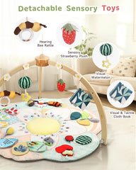 OCFOAAE Flower-shaped mat provides a soft, inviting surface for newborn play