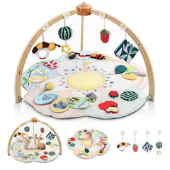 OCFOAAE Baby Play Gym with a stable wooden frame for tummy time