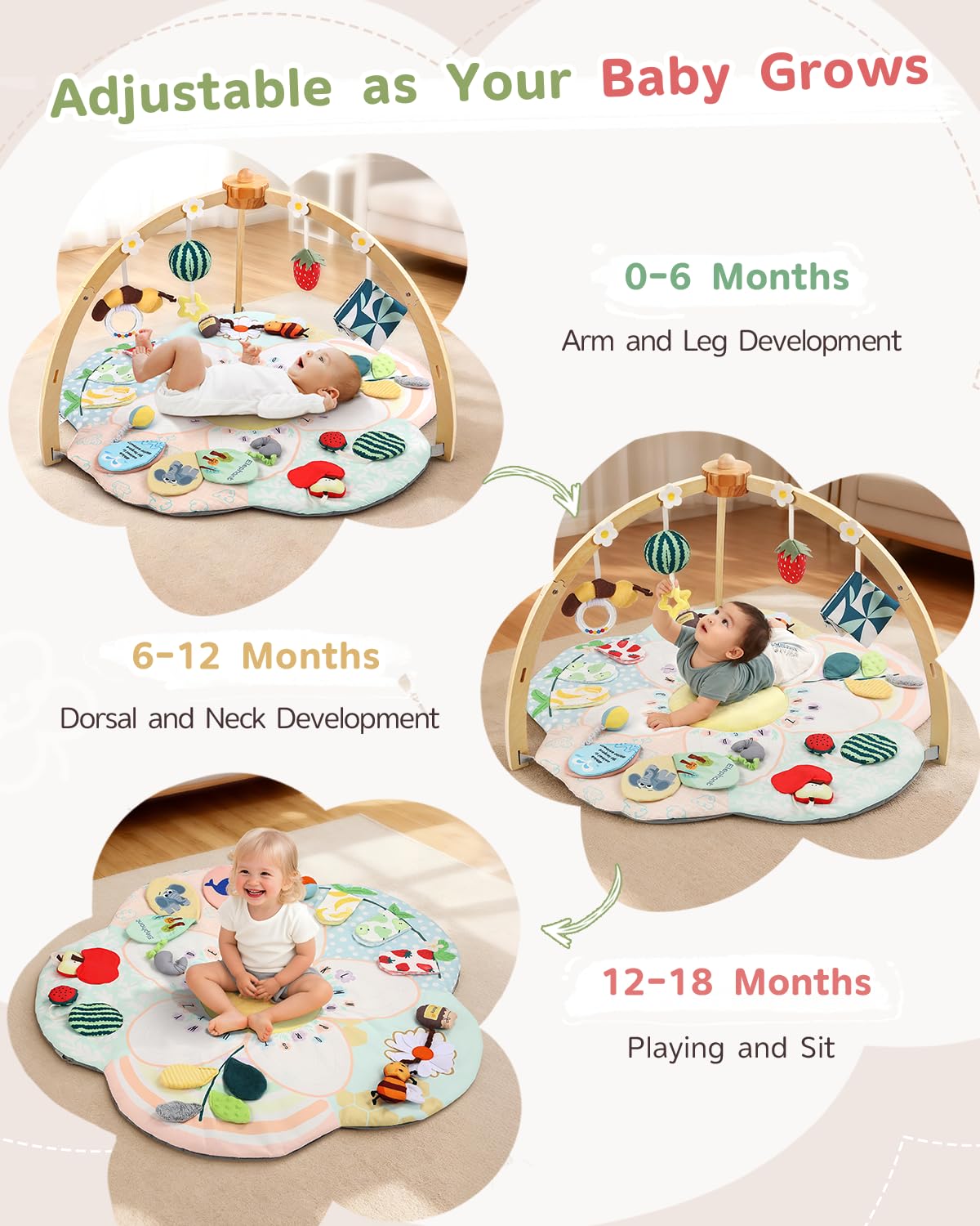 OCFOAAE Detachable Bee Rattle encourages early auditory exploration