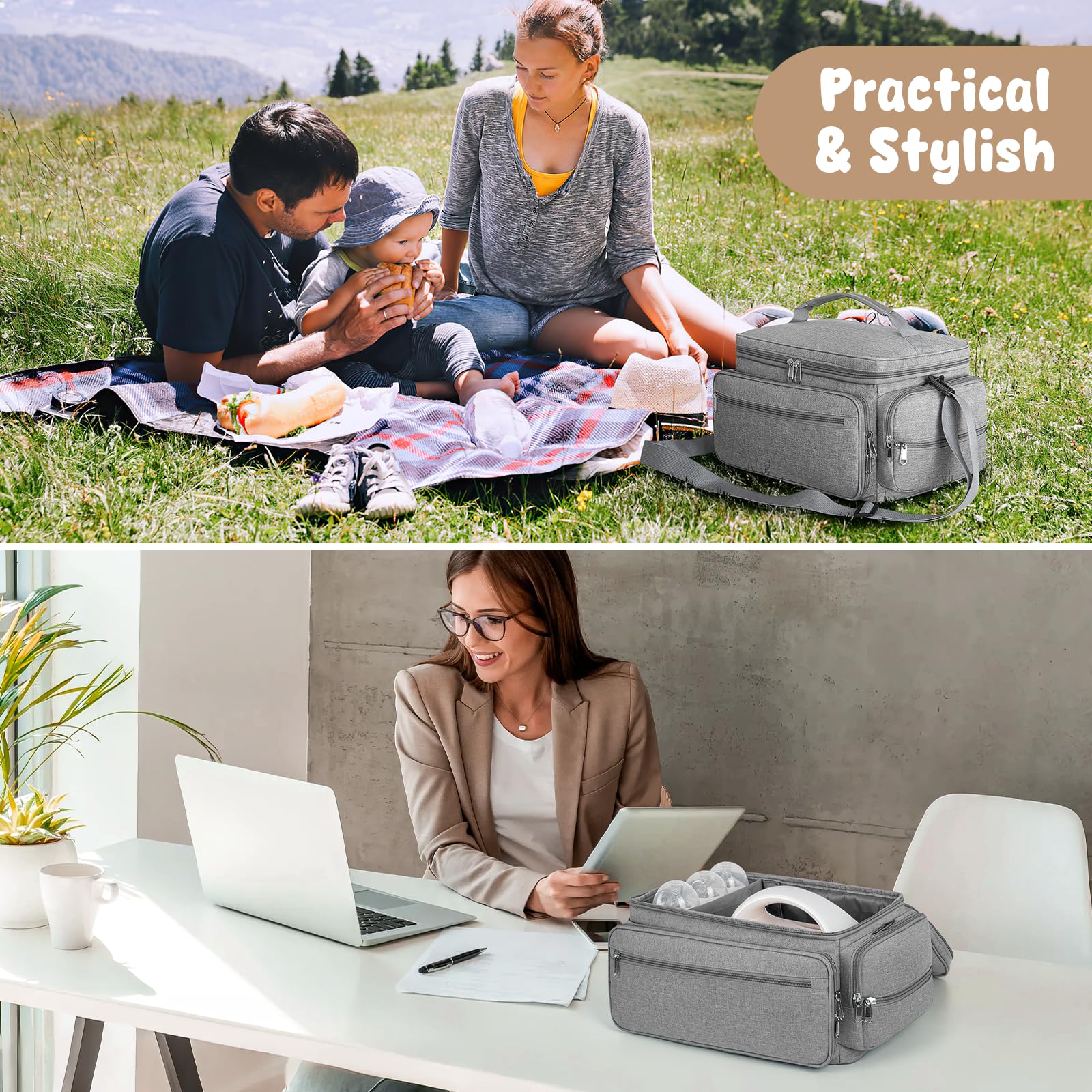 OCKLILY grey bag is ideal for work, travel, and camping.