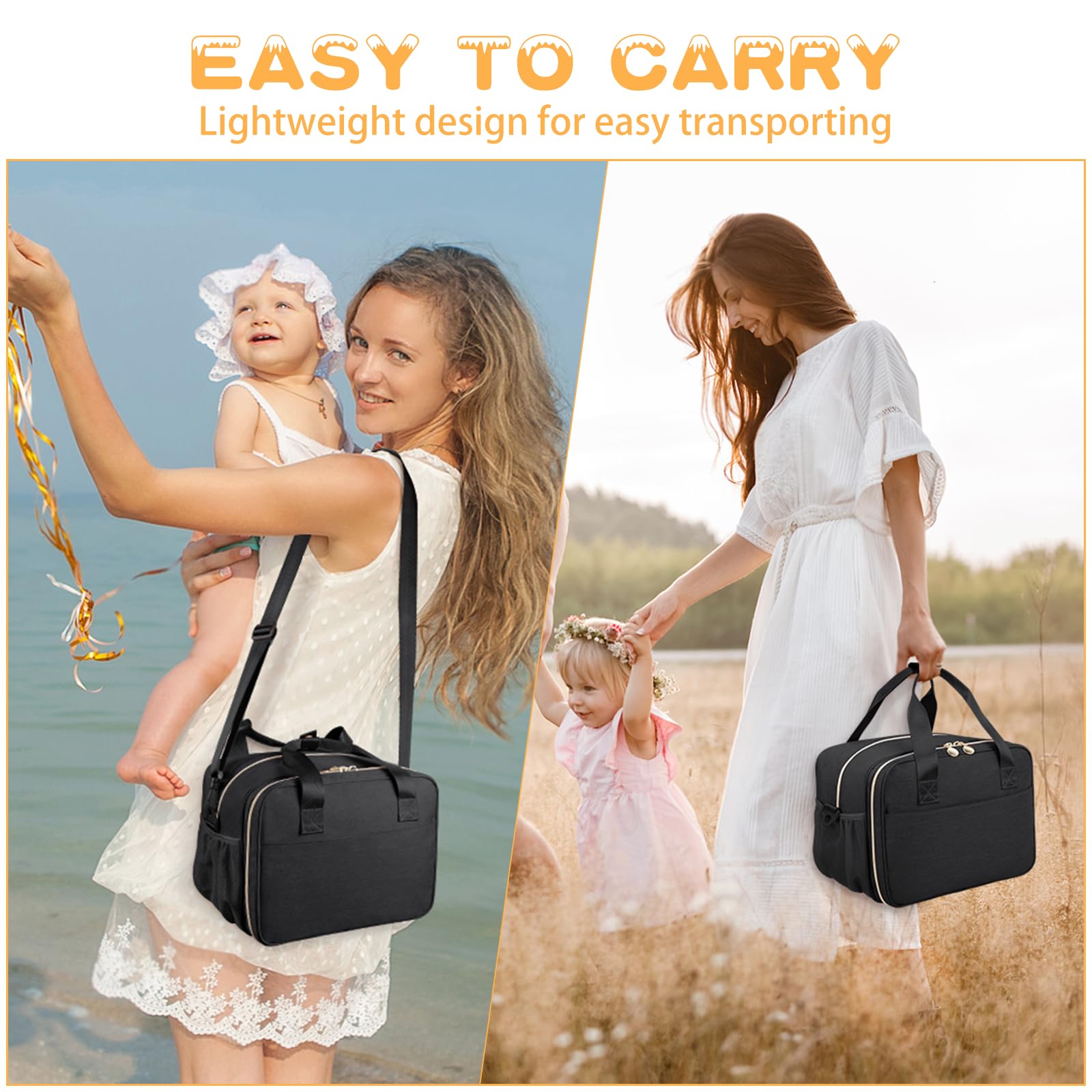 OCKLILY padded elastic pockets protect pumps and accessories during transport.