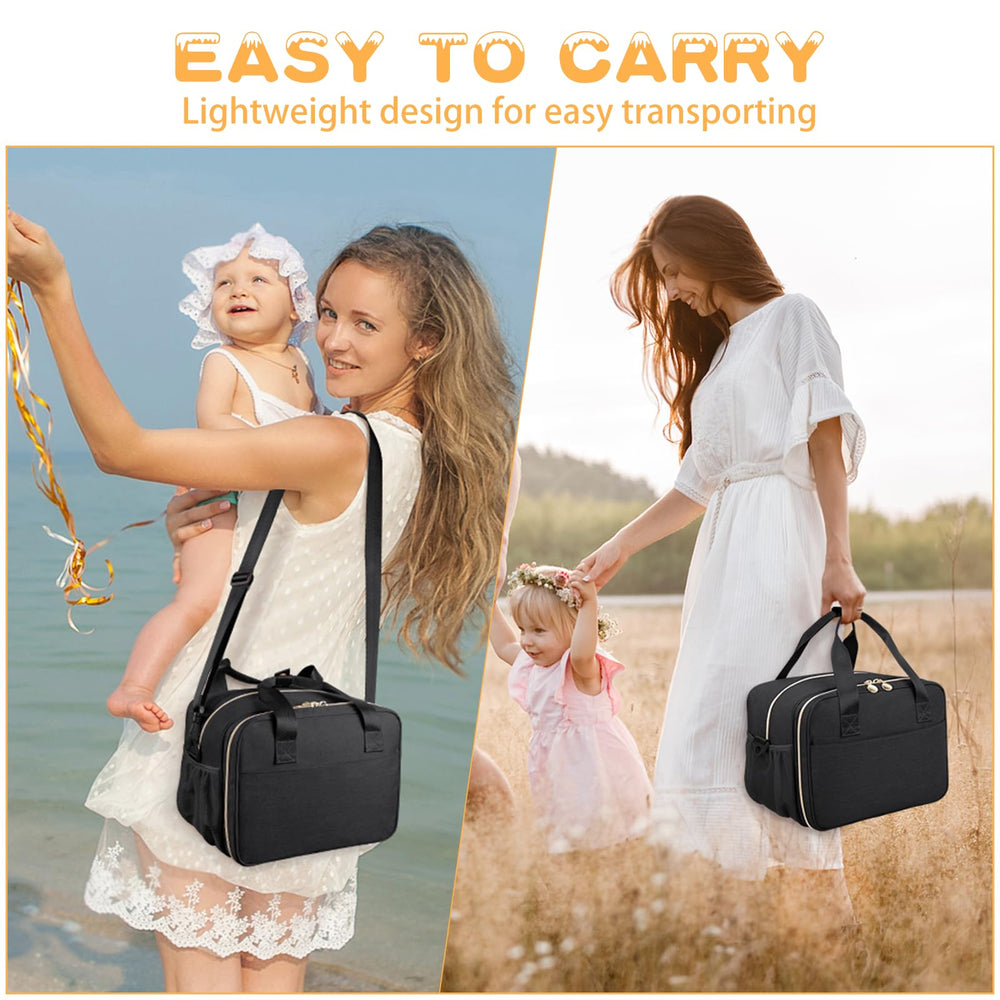 OCKLILY padded elastic pockets protect pumps and accessories during transport.