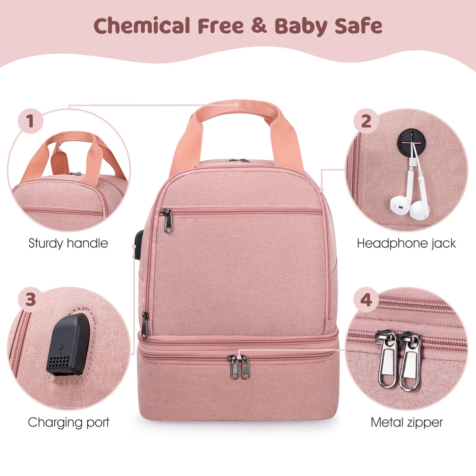 Includes an ice pack for cooling or warming bottles during outings.