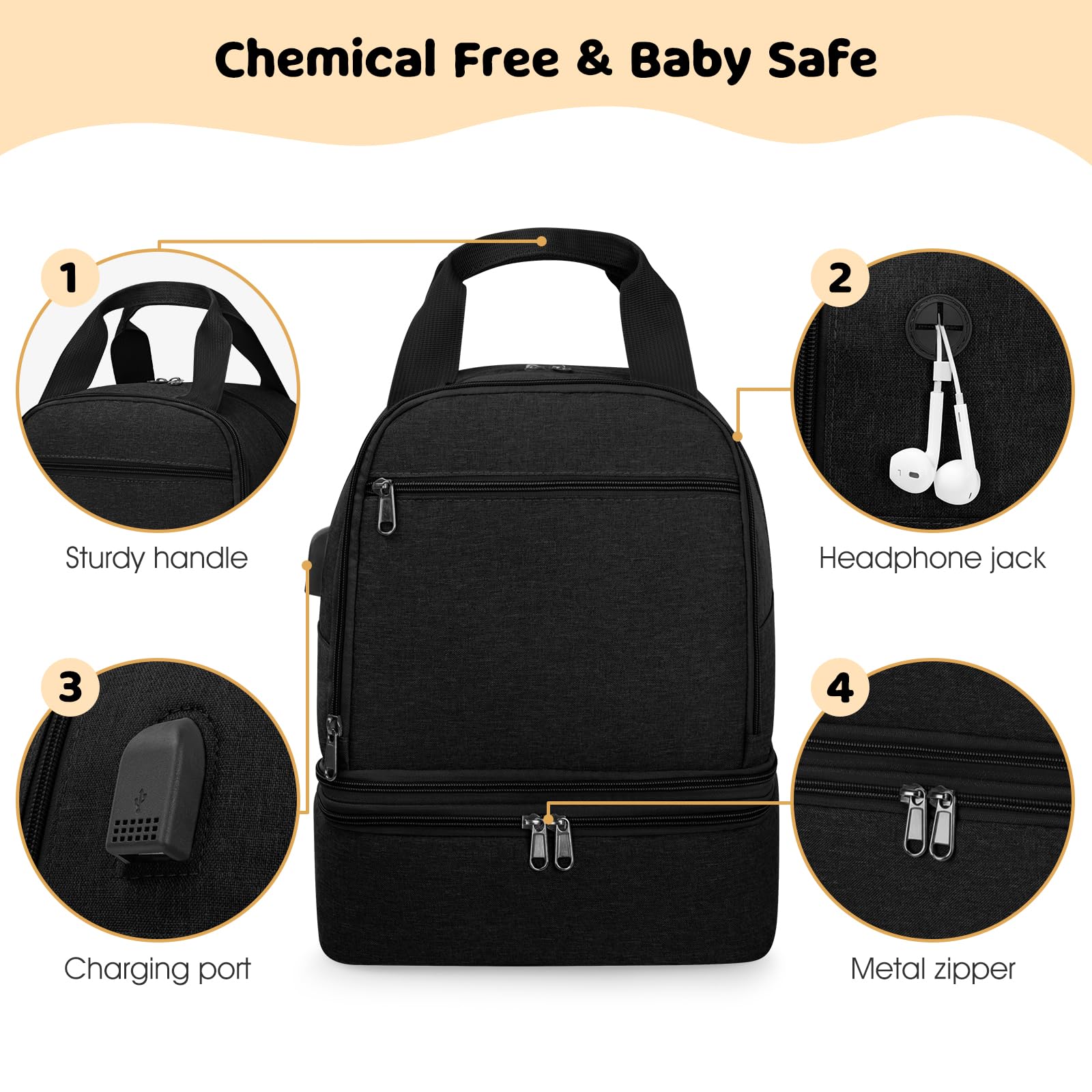 OCKLILY backpack-style carry adapts to stroller or everyday adventure