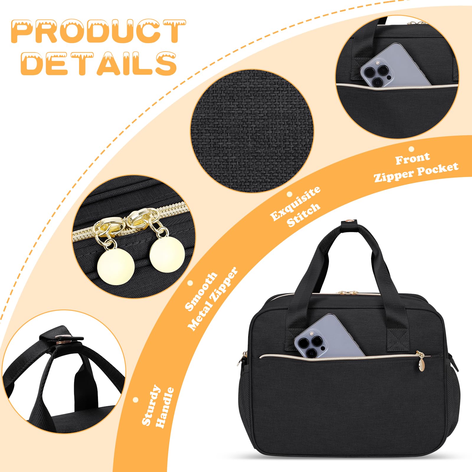 OCKLILY reinforced top handle enables easy carry on the go.