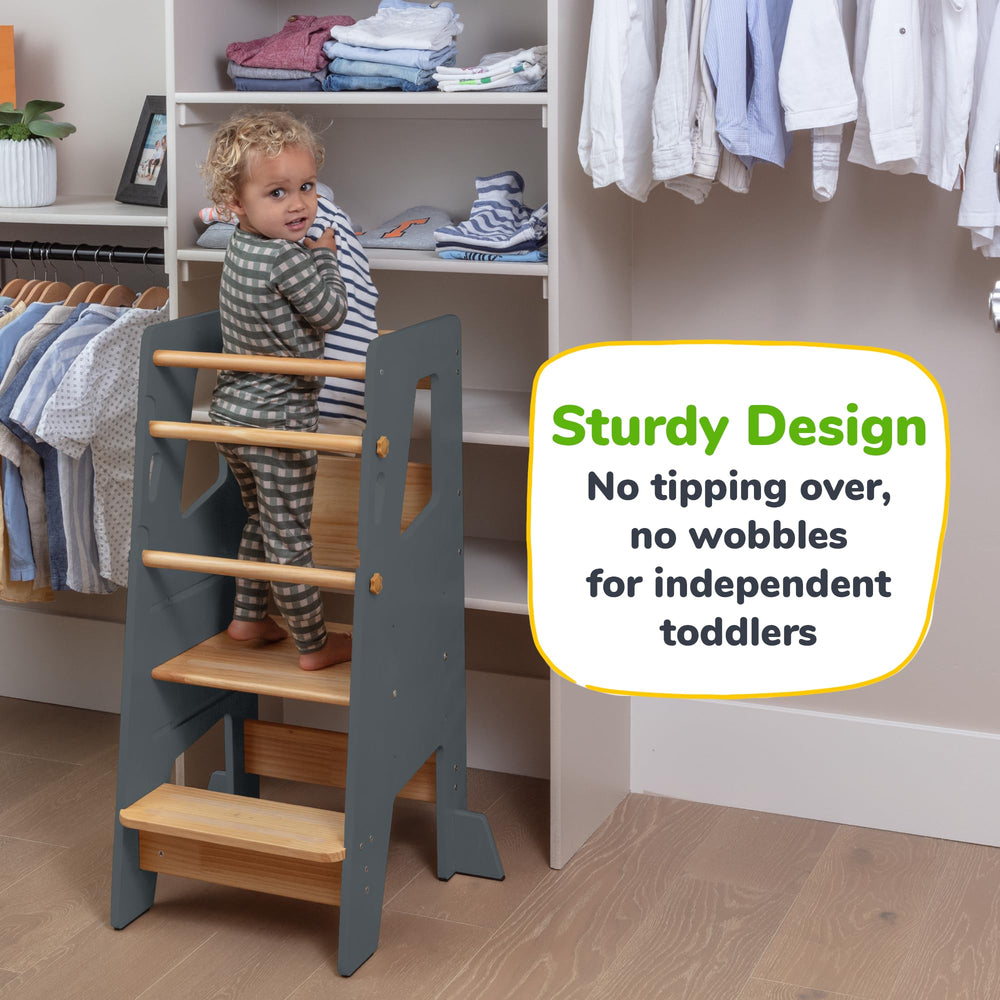 OCODILE Anti-tip base provides stable footing on hardwood and tile floors