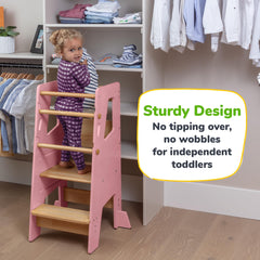 OCODILE Kitchen stool safety bars provide guided support for toddlers.