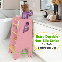 OCODILE Toddler Standing Tower adjustable height for growing kids.