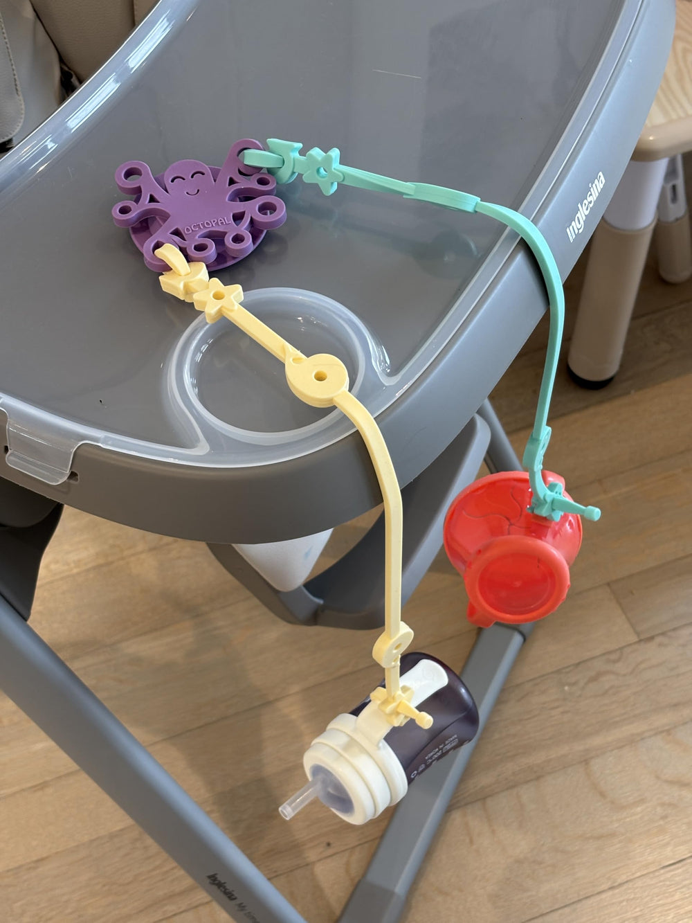 Octopal baby tether kit helps keep toys within reach and off the floor.