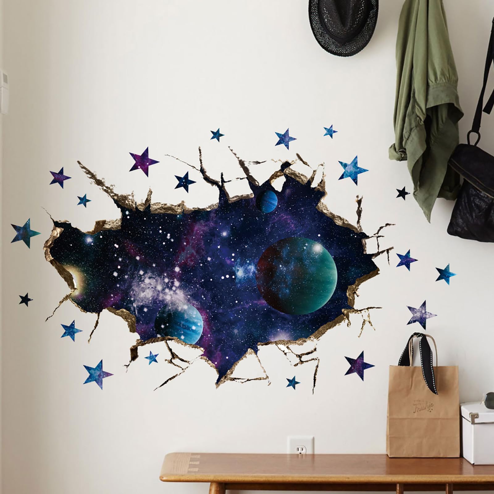 OCXEQJX nursery space decor planets brightens a kid's room.