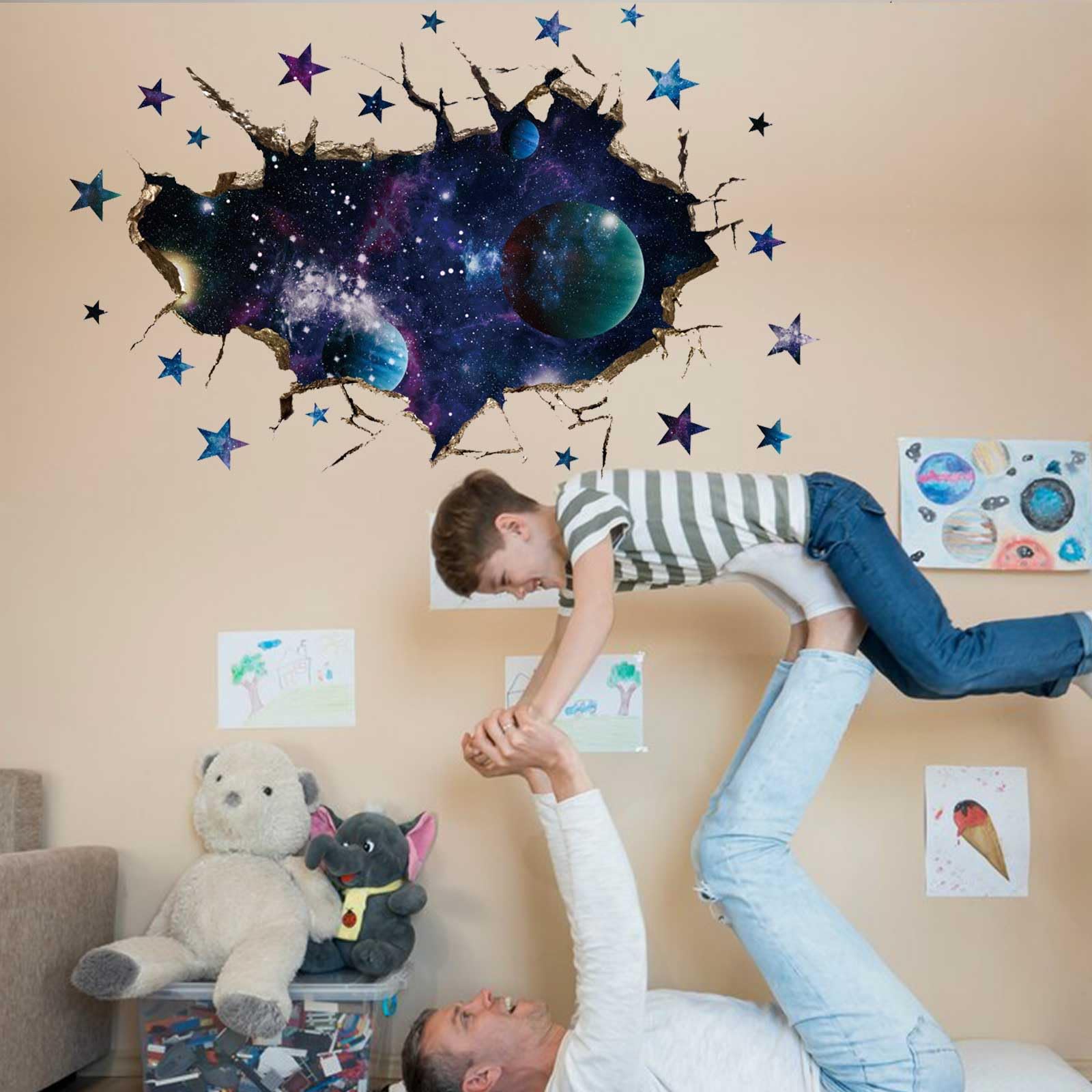 OCXEQJX removable space wall decals reposition easily with no wall residue.