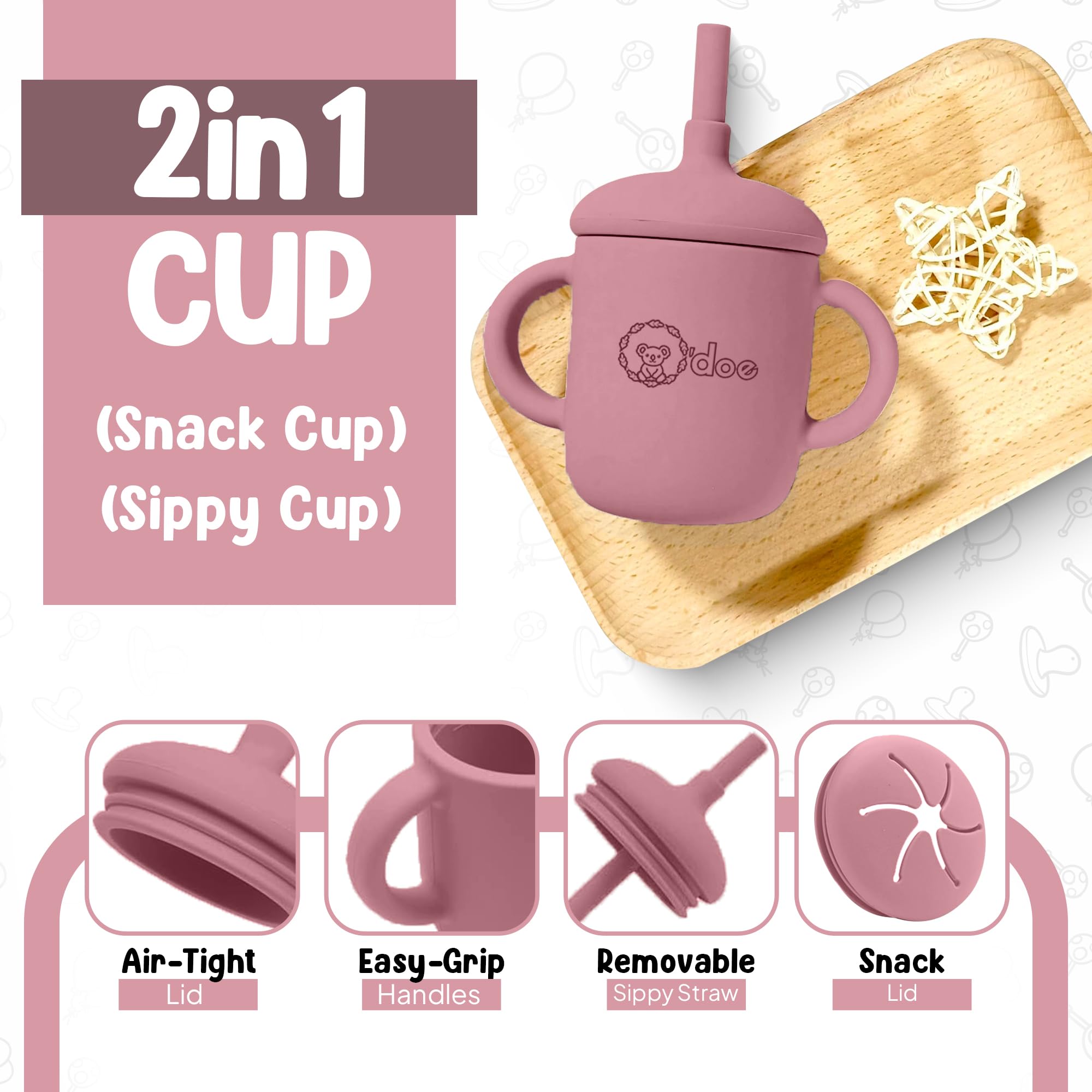 O'doe baby bib with catcher helps keep outfits clean during meals.