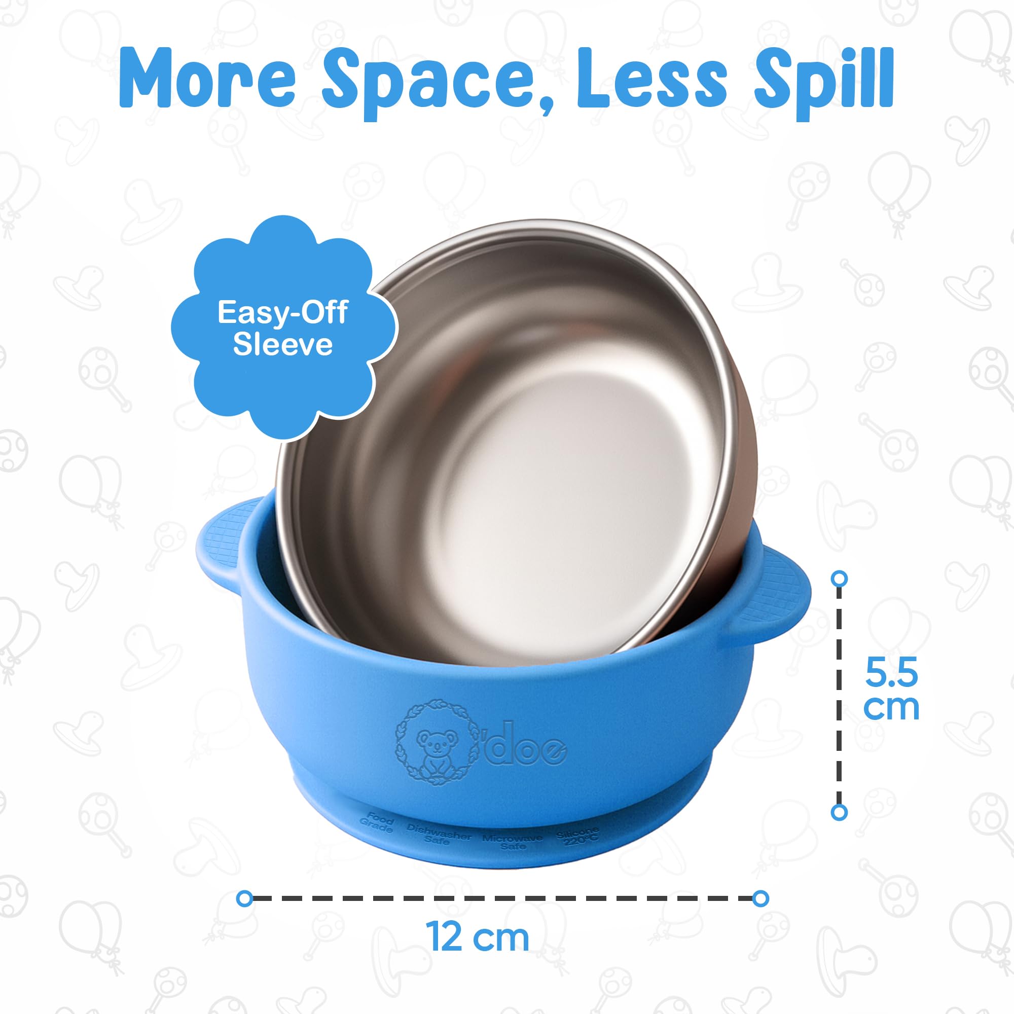 odoe non-slip silicone exterior keeps the bowl steady during meals