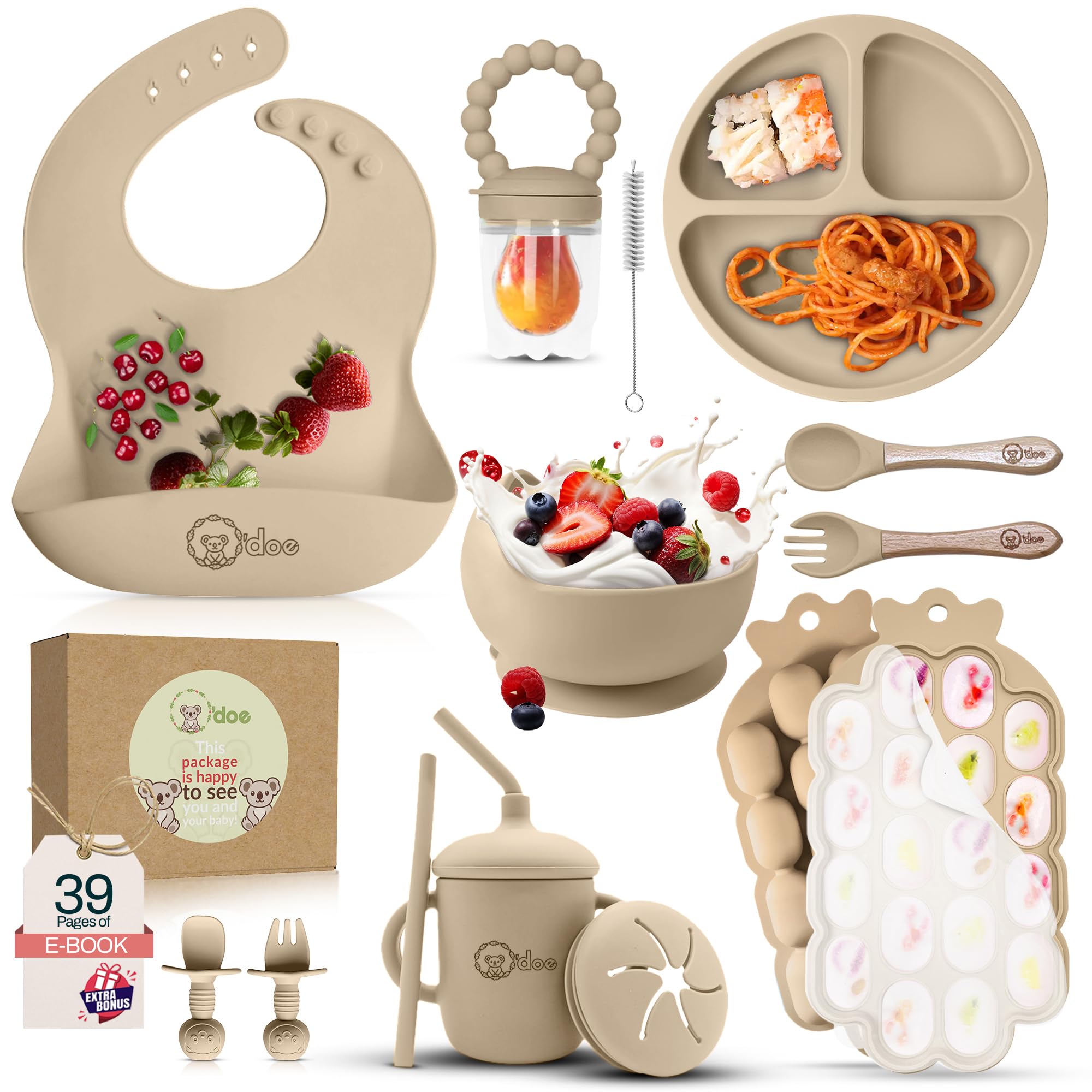O'doe suction plate keeps food in place for mess-free mealtimes.